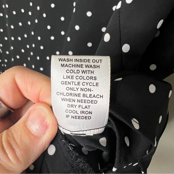 Elle Black and White Polka Dot Peplum Tank Top Blouse size XL - Picture 6 of 9
